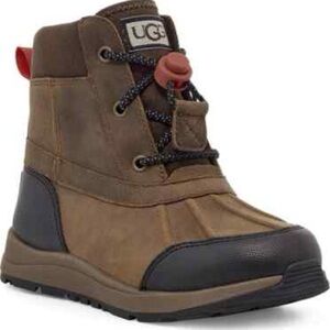 UGG KIDS TURLOCK LEATHER WEATHER WALNUT WATERPROOF SNOW BOOTS